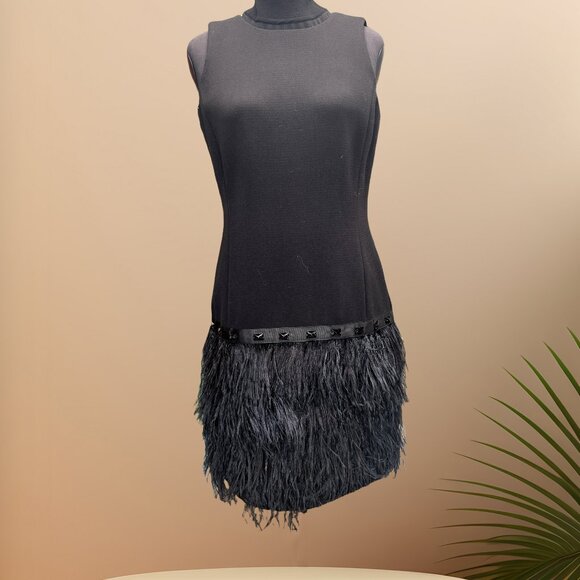 Michael Kors Black Feather Dress - Picture 1 of 5